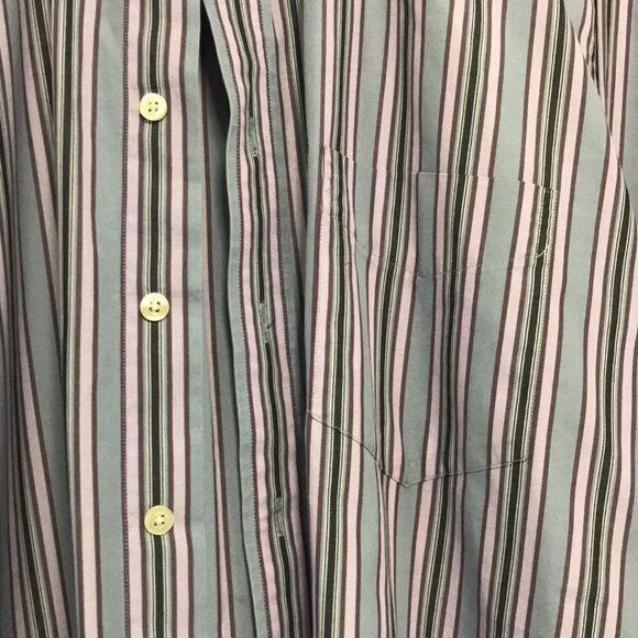 Gap gray/plum/pink stripe shirt, XL 17-17 1/2 - Picture 4 of 6
